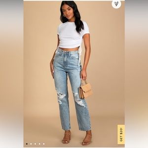 Sneak Peak EUC High Rise Distressed Boyfriend Jeans